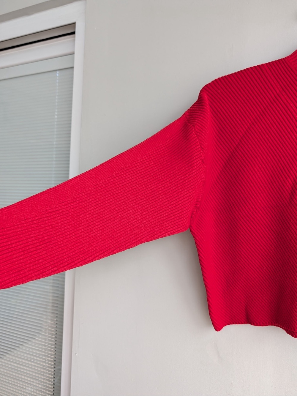 Maeve Anthropologie Red Ribbed Knit Mock Neck Sweater Oversized XXS